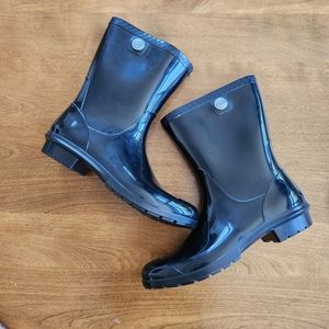 NEW UGG fur lined, Black Pleather Leqther Rain Snow Boots # 1250118D Size 12